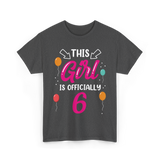 Officially 6 Birthday Girl T-Shirt - Dark Heather