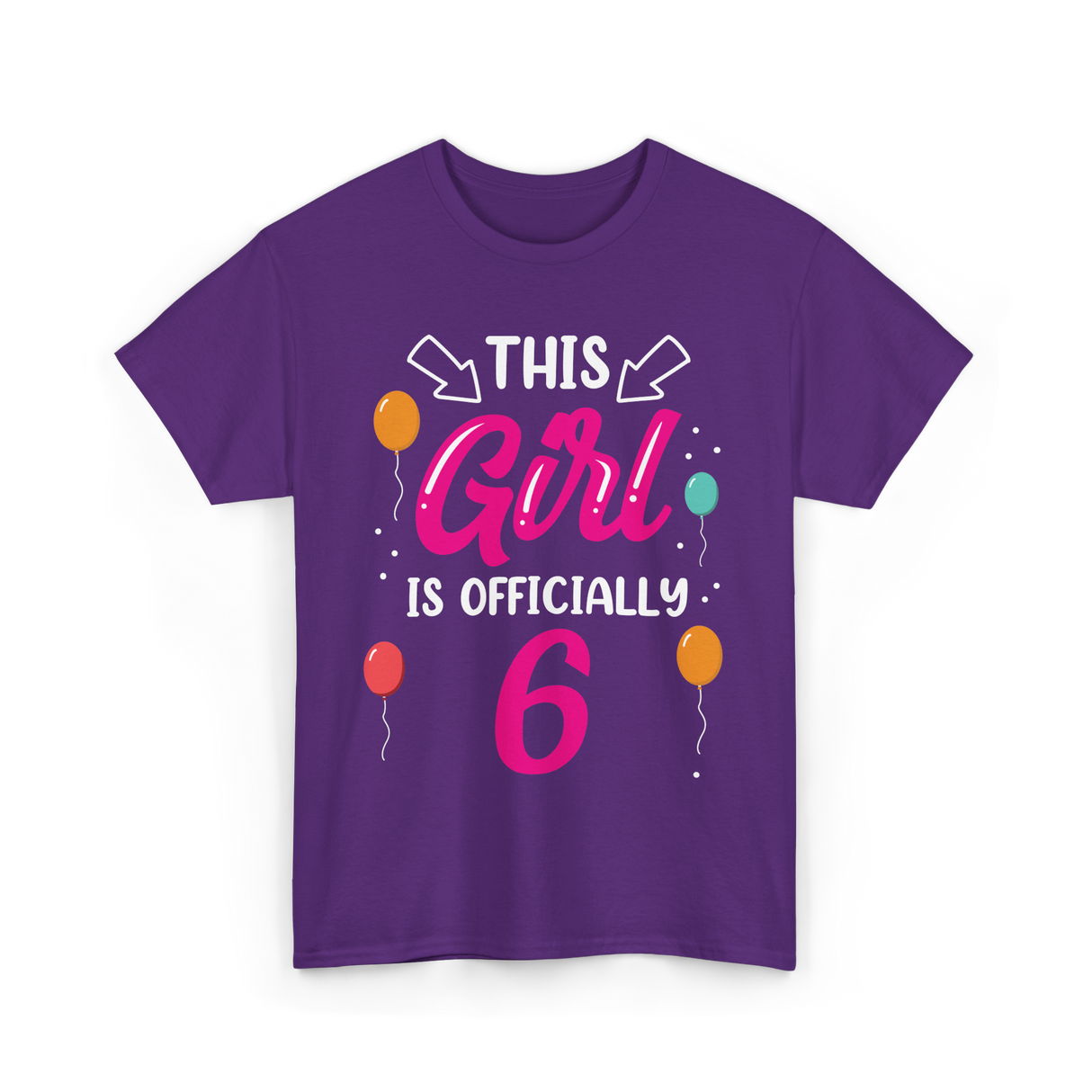 Officially 6 Birthday Girl T-Shirt - Purple