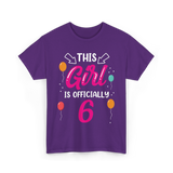 Officially 6 Birthday Girl T-Shirt - Purple