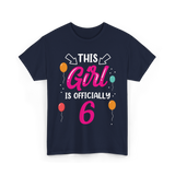 Officially 6 Birthday Girl T-Shirt - Navy