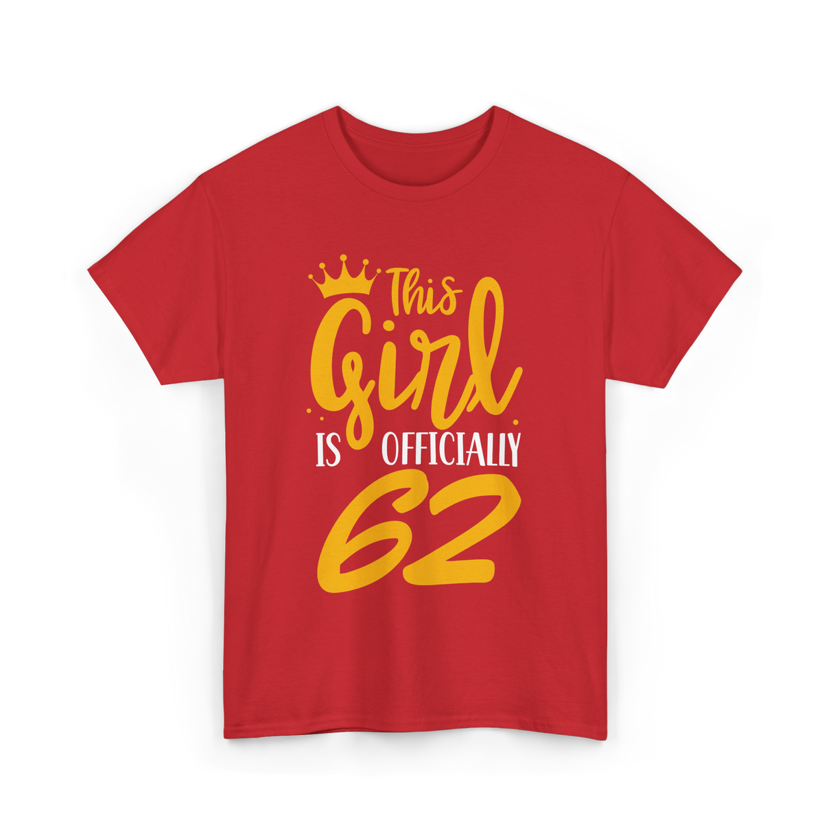 Officially 62 Birthday Age T-Shirt - Red