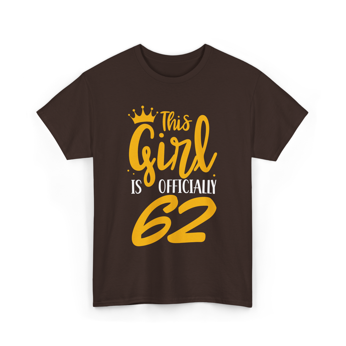 Officially 62 Birthday Age T-Shirt - Dark Chocolate