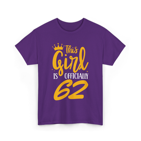 Officially 62 Birthday Age T-Shirt - Purple