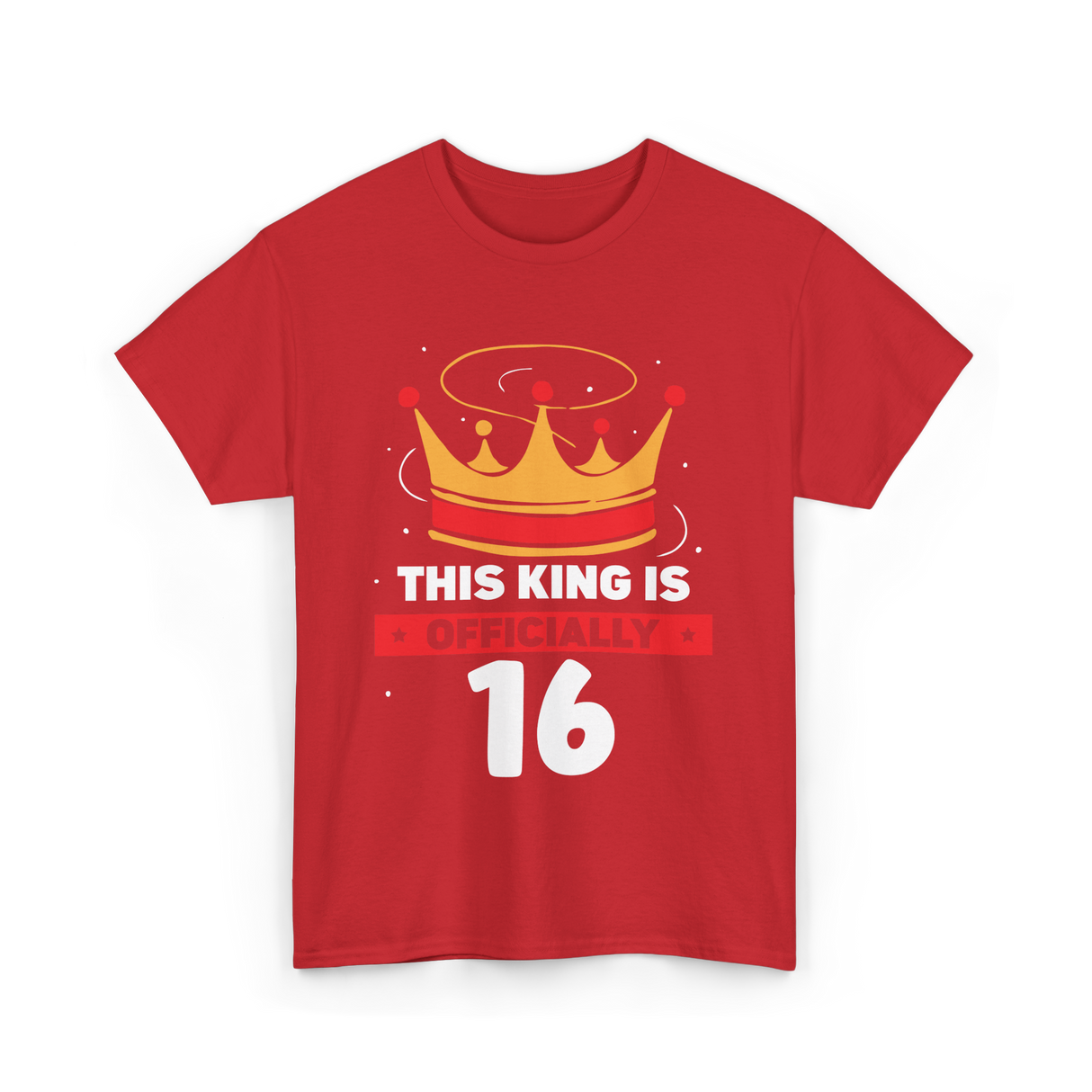 Officially King Crown Birthday T-Shirt - Red