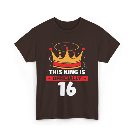 Officially King Crown Birthday T-Shirt - Dark Chocolate