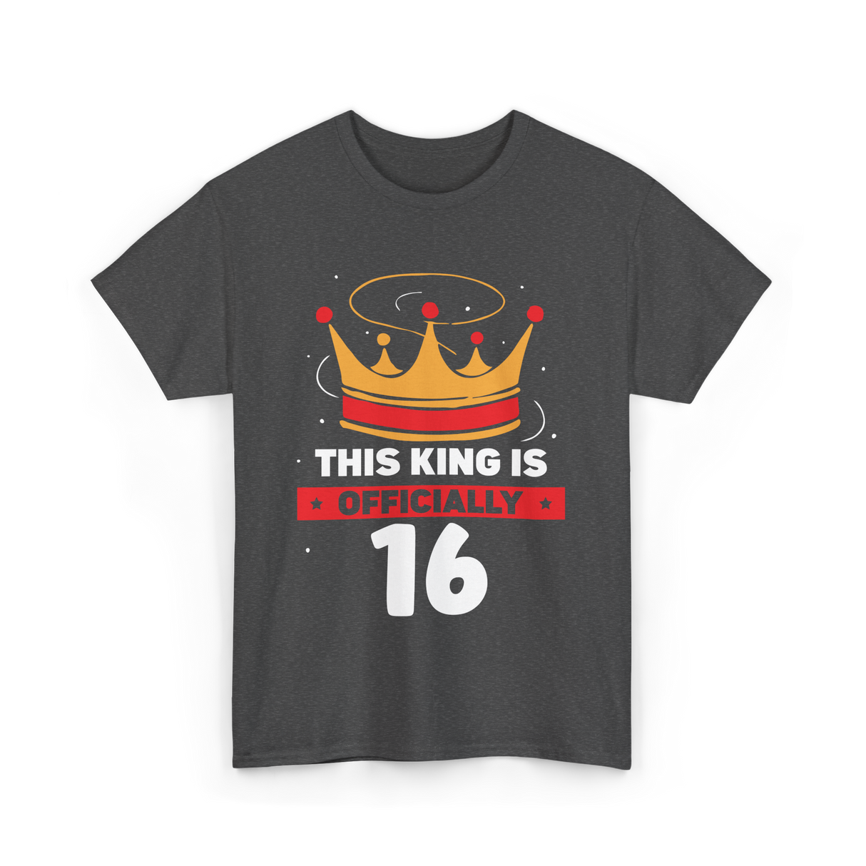 Officially King Crown Birthday T-Shirt - Dark Heather