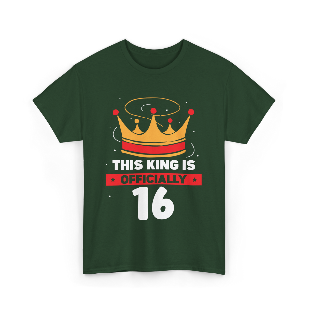 Officially King Crown Birthday T-Shirt - Forest Green