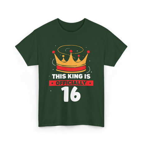 Officially King Crown Birthday T-Shirt - Forest Green