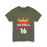 Officially King Crown Birthday T-Shirt - Military Green