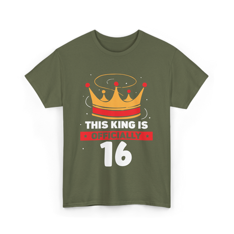 Officially King Crown Birthday T-Shirt - Military Green