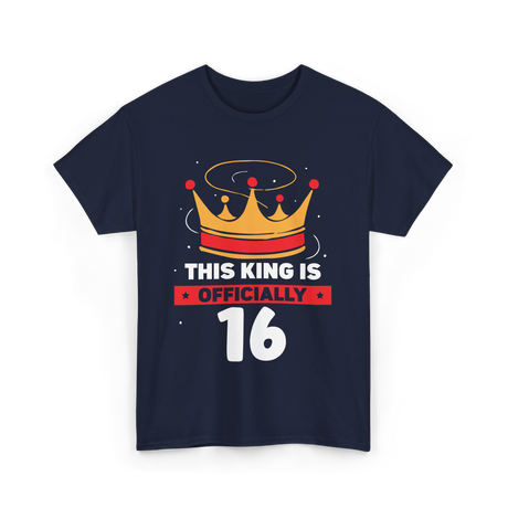 Officially King Crown Birthday T-Shirt - Navy