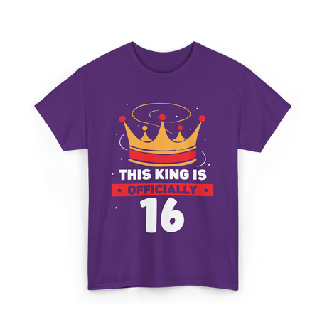 Officially King Crown Birthday T-Shirt - Purple