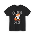 Oh For Sake Fox Animal T-Shirt - Black