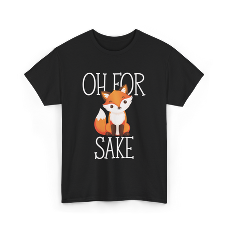 Oh For Sake Fox Animal T-Shirt - Black