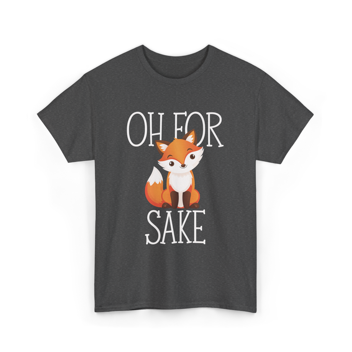 Oh For Sake Fox Animal T-Shirt - Dark Heather