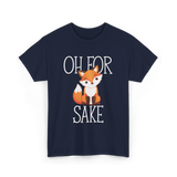 Oh For Sake Fox Animal T-Shirt - Navy