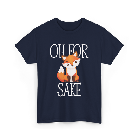 Oh For Sake Fox Animal T-Shirt - Navy