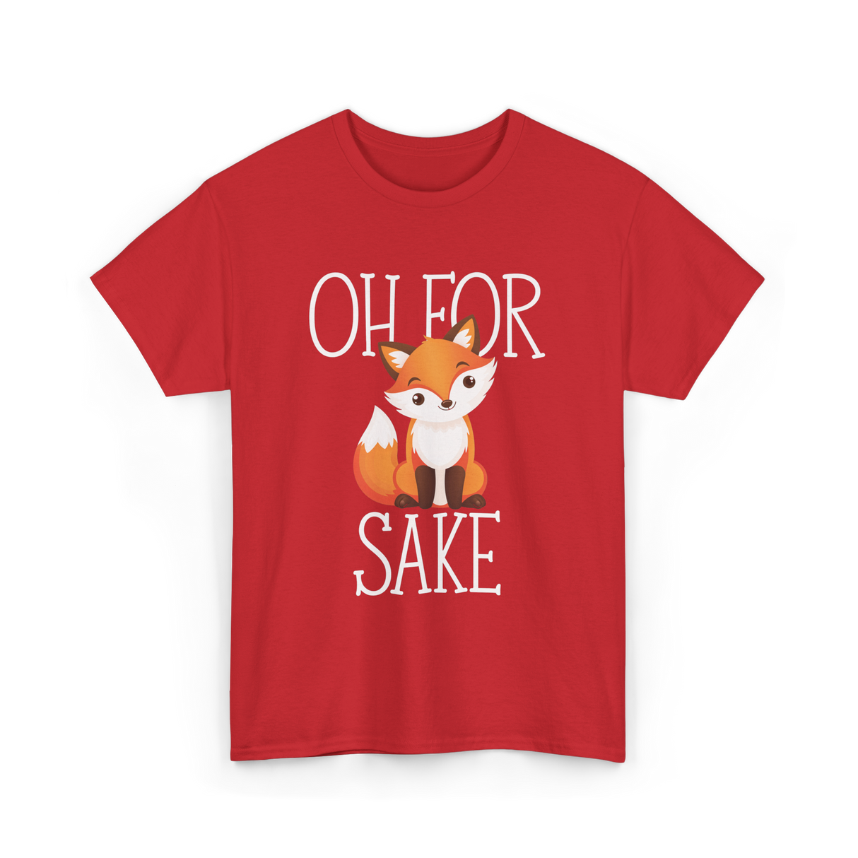 Oh For Sake Fox Animal T-Shirt - Red