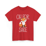 Oh For Sake Fox Animal T-Shirt - Red