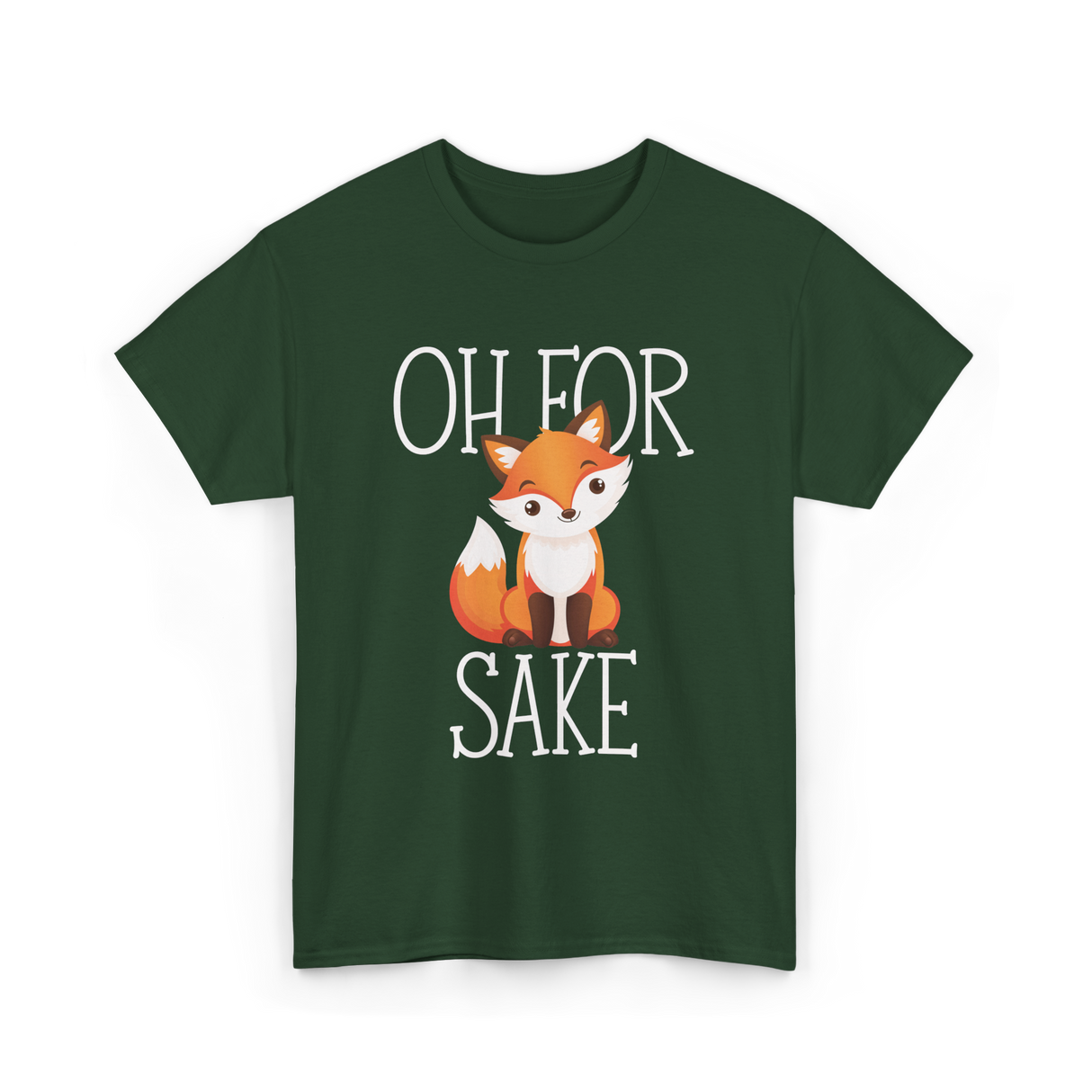 Oh For Sake Fox Animal T-Shirt - Forest Green