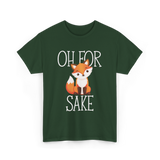 Oh For Sake Fox Animal T-Shirt - Forest Green