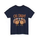 Oh Snap Turkey Thanksgiving T-Shirt - Navy