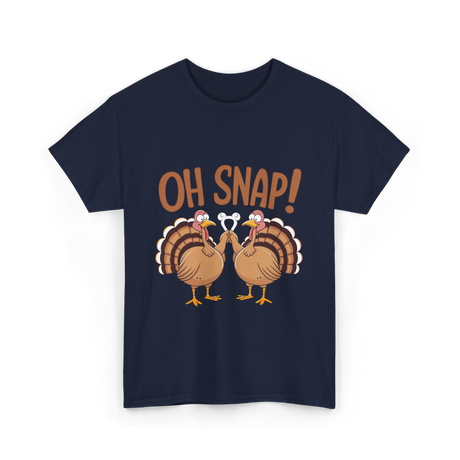 Oh Snap Turkey Thanksgiving T-Shirt - Navy