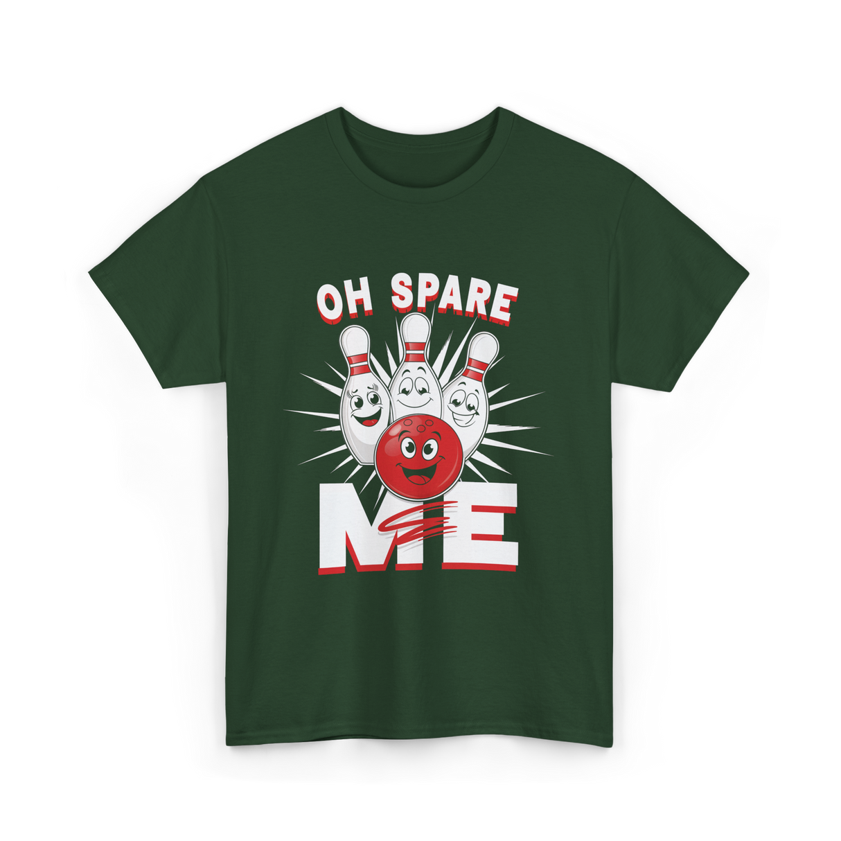 Oh Spare Me Bowling T-Shirt - Forest Green