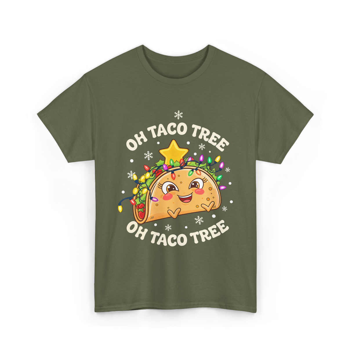 Oh Taco Tree Taco T-Shirt - Military Green