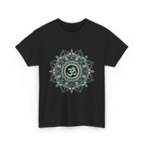 Om Meditation Mandala Design T-Shirt - Black