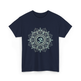 Om Meditation Mandala Design T-Shirt - Navy