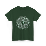 Om Meditation Mandala Design T-Shirt - Forest Green