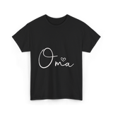 Oma Heart Grandma Family T-Shirt - Black