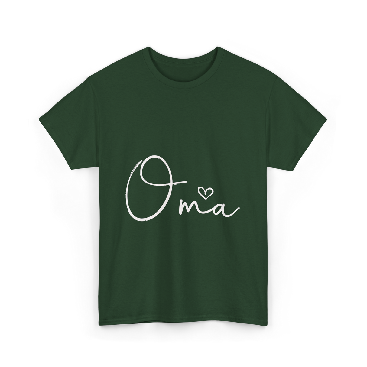 Oma Heart Grandma Family T-Shirt - Forest Green