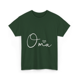 Oma Heart Grandma Family T-Shirt - Forest Green