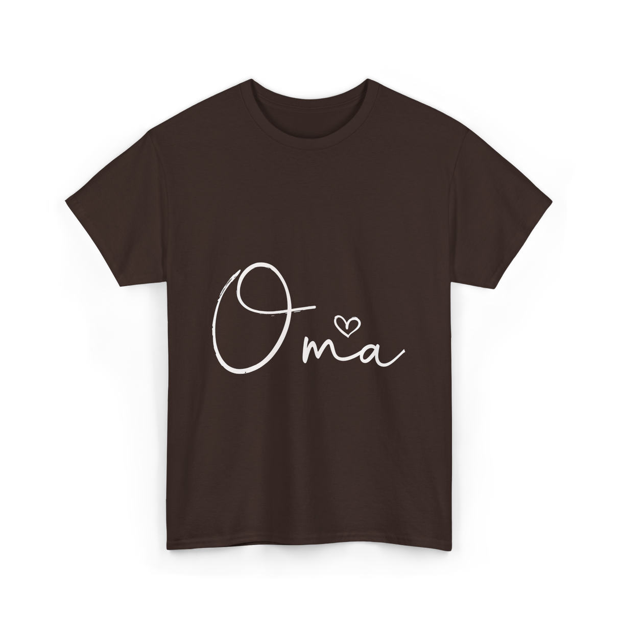 Oma Heart Grandma Family T-Shirt - Dark Chocolate