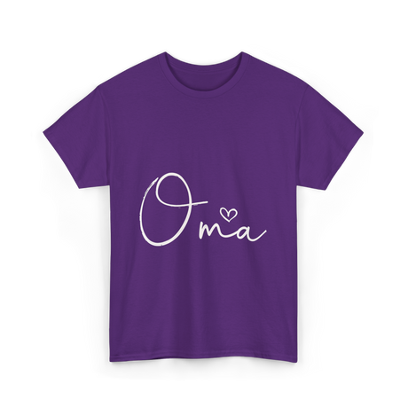 Oma Heart Grandma Family T-Shirt - Purple