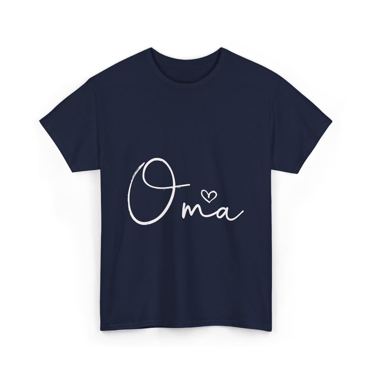 Oma Heart Grandma Family T-Shirt - Navy