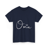 Oma Heart Grandma Family T-Shirt - Navy