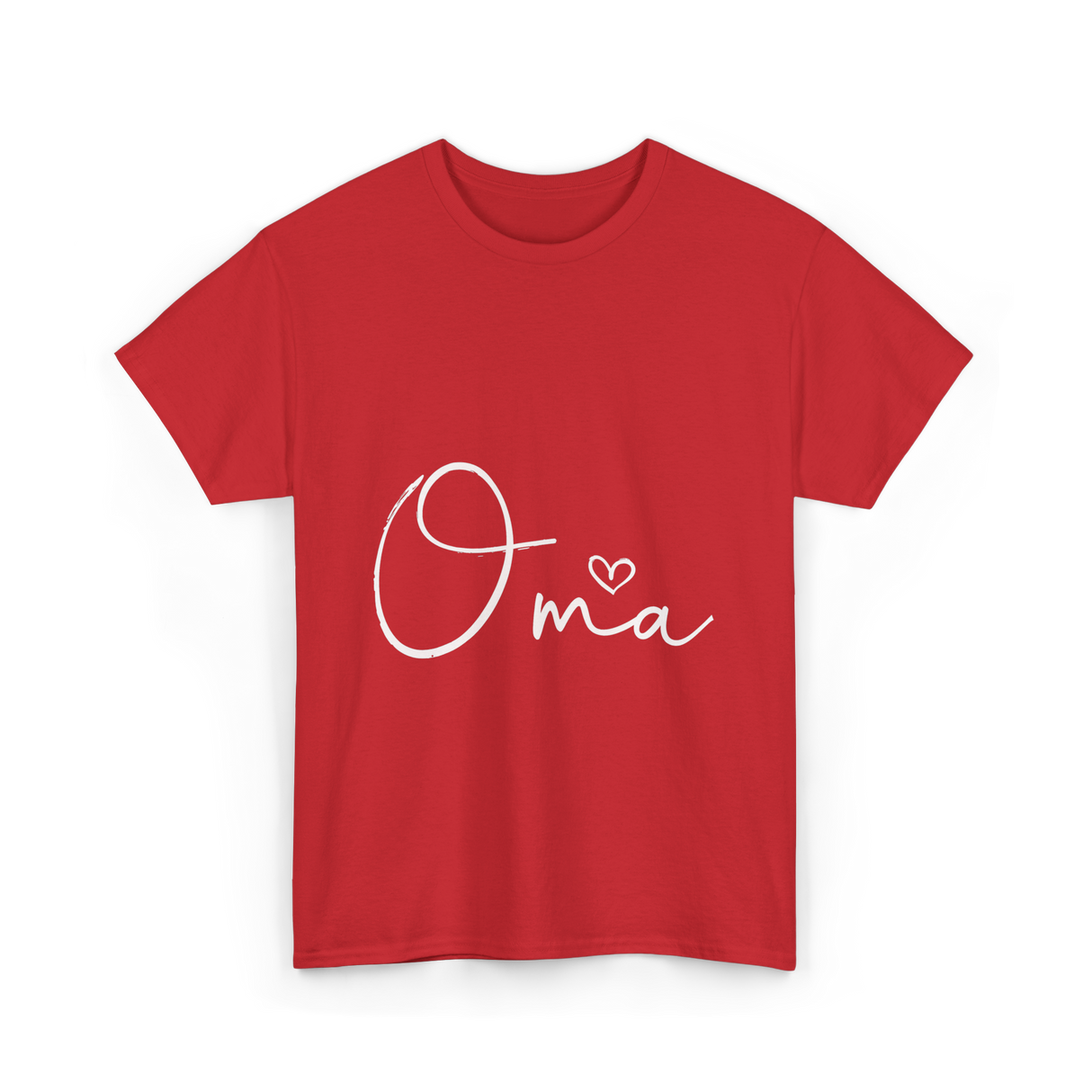 Oma Heart Grandma Family T-Shirt - Red