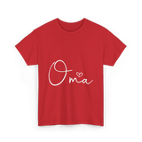 Oma Heart Grandma Family T-Shirt - Red