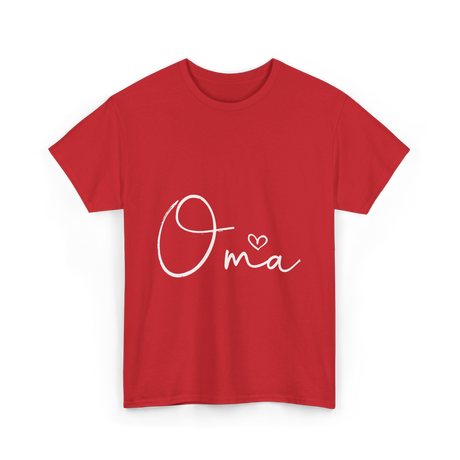 Oma Heart Grandma Family T-Shirt - Red