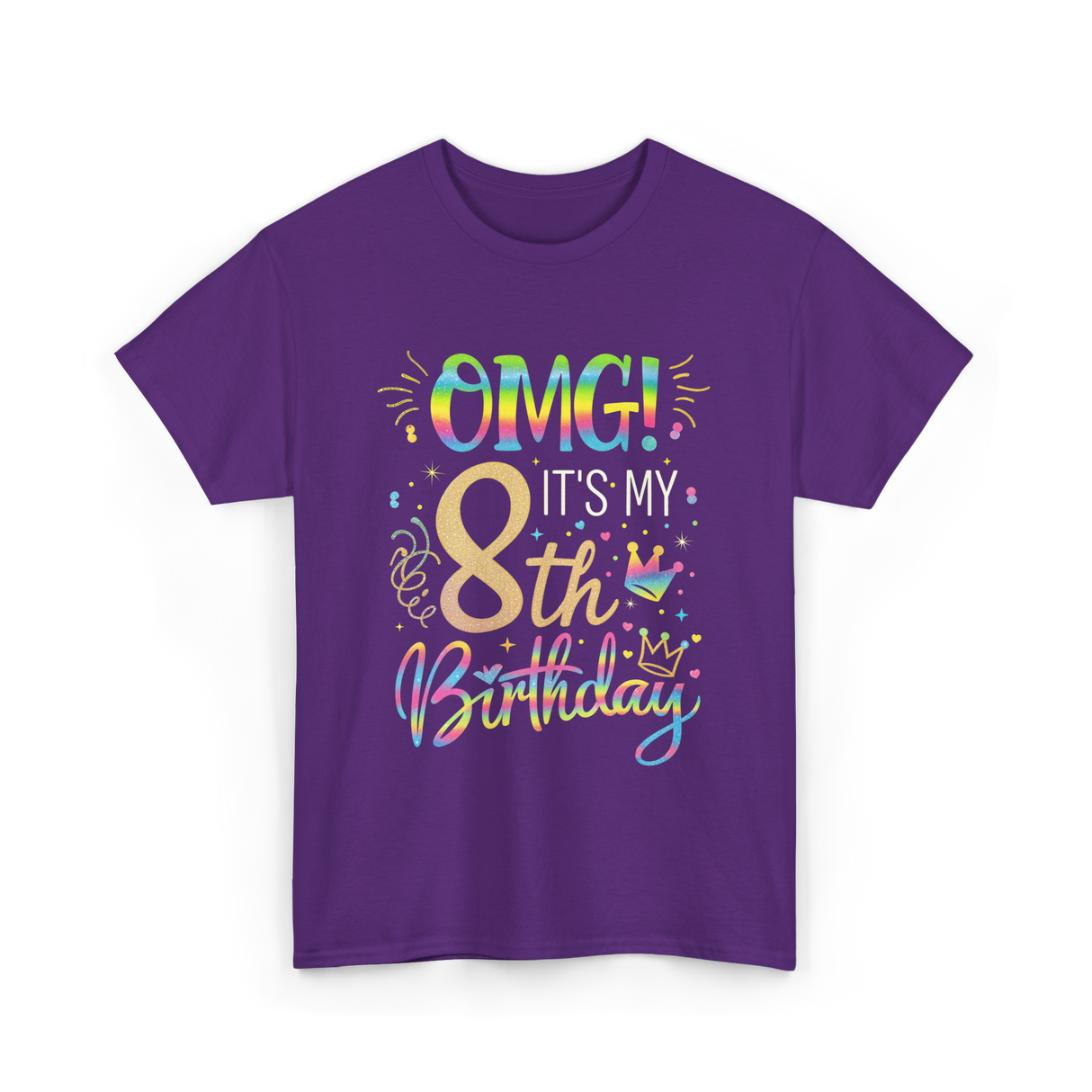 OMG It's My 8th Birthday T-Shirt - Purple