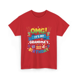 OMG It's My Grandma Birthday Celebration T-Shirt - Red