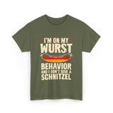 On My Wurst Behavior Schnitzel T-Shirt - Military Green