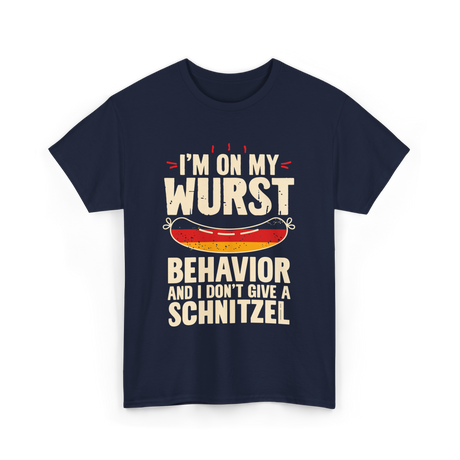 On My Wurst Behavior Schnitzel T-Shirt - Navy