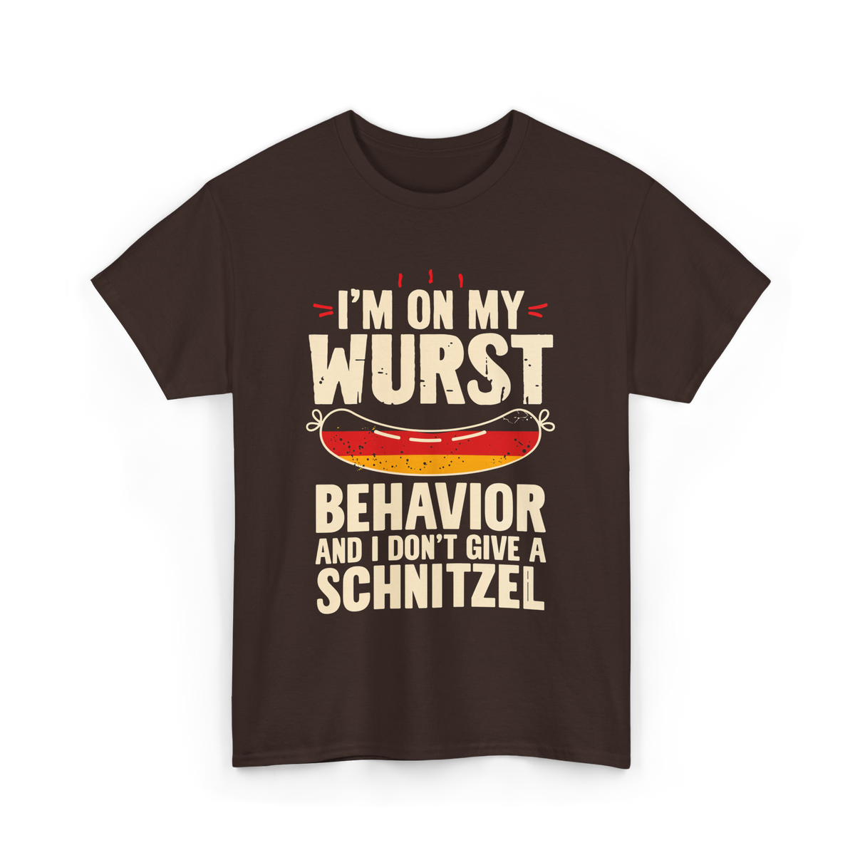 On My Wurst Behavior Schnitzel T-Shirt - Dark Chocolate