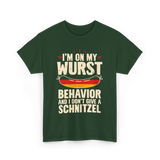 On My Wurst Behavior Schnitzel T-Shirt - Forest Green