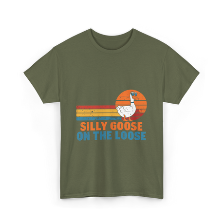 On The Loose Goose T-Shirt - Military Green