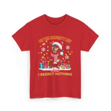 On The Naughty List Dachshund T-Shirt - Red